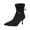 Black, variant on Women's Pointed Toe Bow Kitten Heel Ankle Boots Stiletto High Heels Mid Calf Booties Stretch Knit Shoes