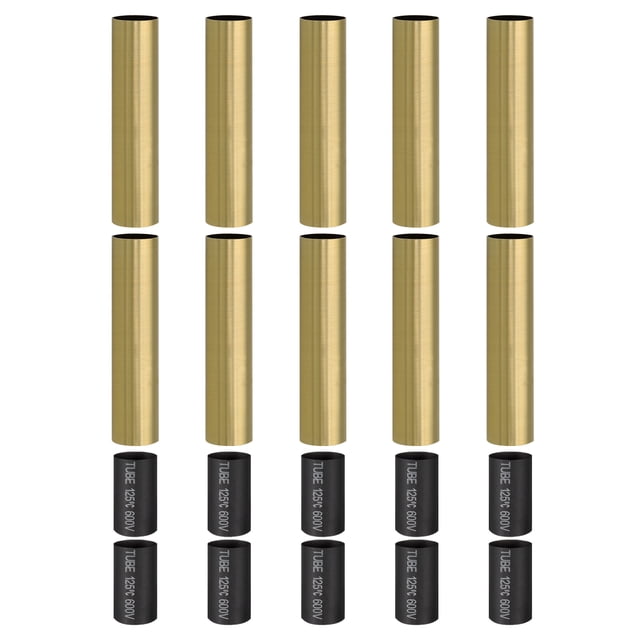 Cubiertas de Vela Altas de Uxcell Mangas de Metal E12 para Decoración de Candelabros Cobre Imitación 4" 10 Pcs