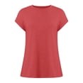thumbnail image 6 of Womens T Shirts Summer Tops 2025 Solid Color Cap Sleeve Crewneck Breathable Casual Basic Tees Tshirts Shirts for Women, 6 of 7