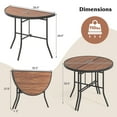 thumbnail image 3 of Gymax 2 Pcs Table d'Événement Demi-Ronde Pliable Table de Banquet Pliable avec Cadre en Métal Brun, 3 of 10