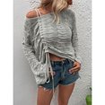 thumbnail image 4 of One Shoulder Sweater, Cotton Knitted Sweater Loose Sleeves For Women For Outdoors ANGGREK Otros, 4 of 6