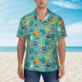 thumbnail image 4 of Balery Trucks And Excavators Print Men's Hawaiian Shirts Short Sleeve Beach Shirt Relaxed Fit Vacation Button Down Shirts-X-Large, 4 of 9