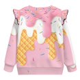 thumbnail image 6 of Xixirimido Ice Cream Pink Print Toddler Girls Sweatshirt Crewneck Pullover Long Sleeve Tops Blouse Graphic Sweater T-Shirt Fall Winter Clothes Ruffle Shoulder, for 7-8Y, 6 of 7