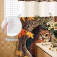 thumbnail image 2 of No Hook Shower Curtain with Built-in Rings - Thanksgiving Autumn Washable Waterproof Fabric Bathroom Curtains for Hotel,Rentals, 72 X 84 Inch Extra Long , Red Maple Leaves Owl Fire Orange, 2 of 9