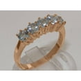thumbnail image 3 of LBG British Made 9k Rose Gold Natural Aquamarine Womens Eternity Ring - 33 size options - Size 8.75, 3 of 9