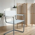 thumbnail image 2 of CRO Decor Modern Faux Leather Stainless Steel Office Chair Dining Chair, 2 of 15