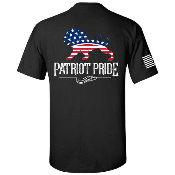 Men's Patriot Pride American Flag Lion Patriot Pride Collection Short Sleeve T-shirt-Black-5xl