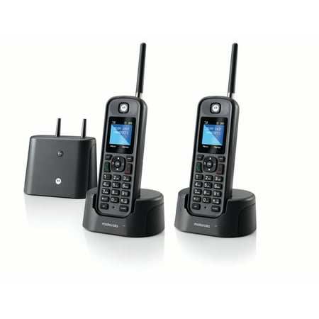 Motorola - MOTO-O212 Expandable Cordless Phone System with Digital Answering System - Black