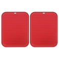 thumbnail image 1 of Unique Bargains Silicone Dish Drying Mat Set, 2 Pcs 12' x 9' Under Sink Drain Pad Suitable for Kitchen Counter, Drawer - Red, 1 of 5