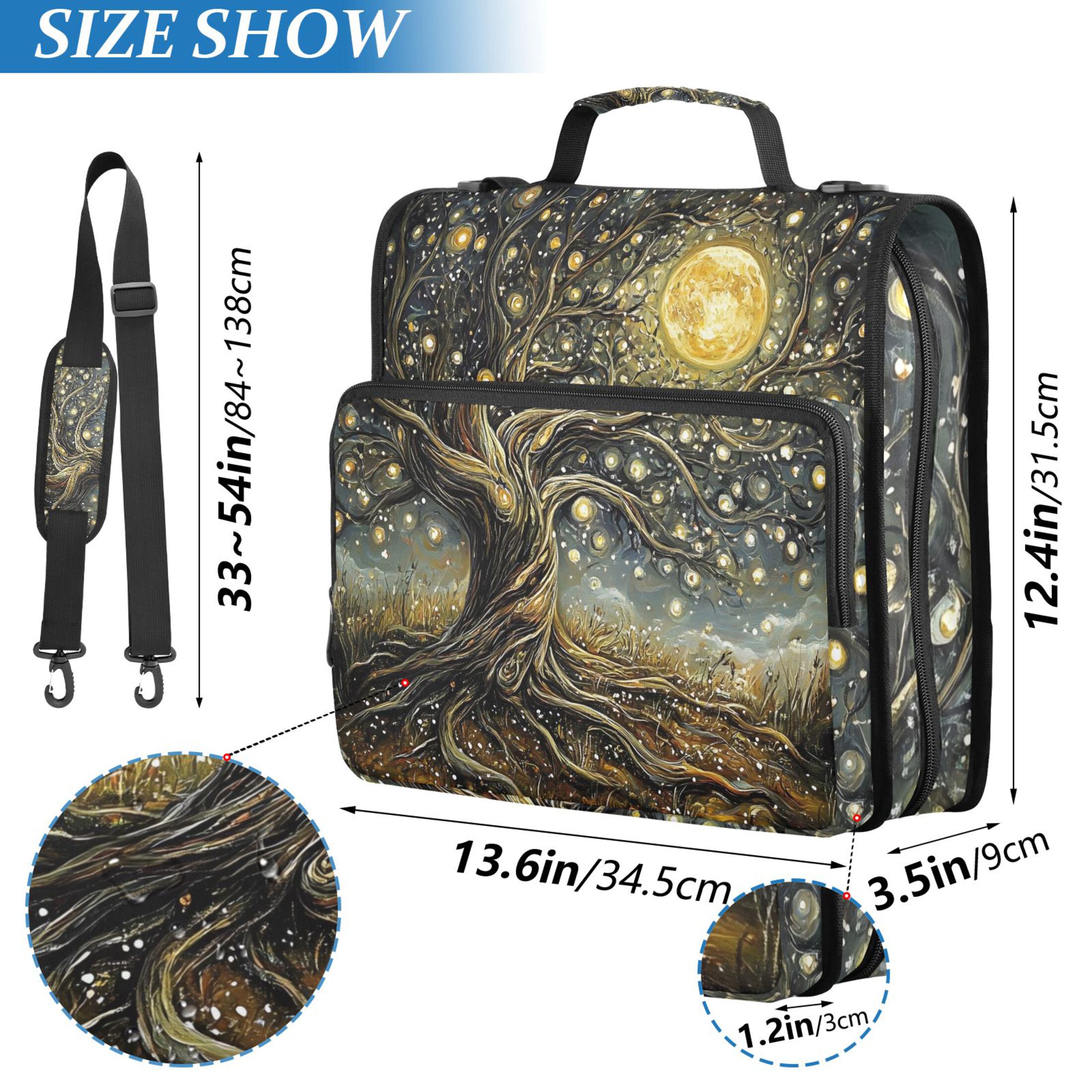 ALAZA Zipper Binder Bag Dream Tree 3 Ring File Folder Binder Organizer Bag