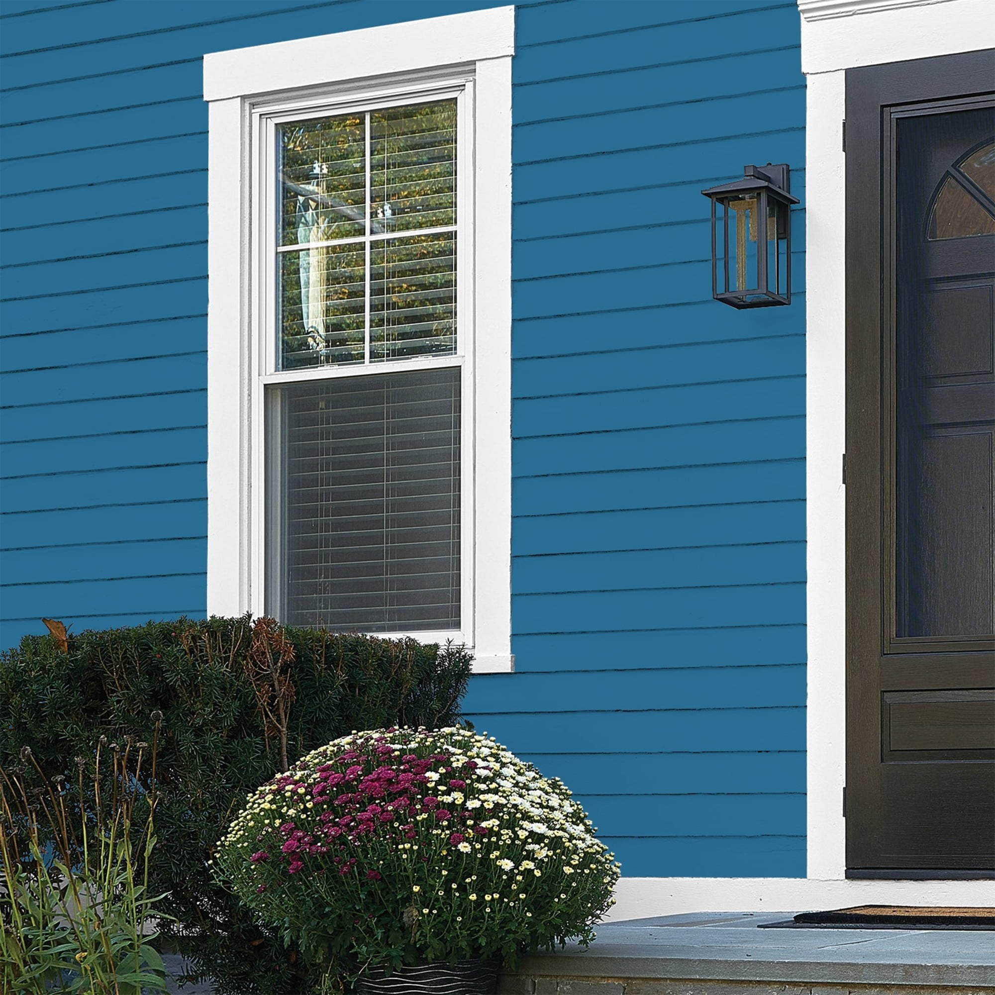 Glidden Fundamentals Blue Oasis / Blue, Flat Exterior Paint, 1 Gallon
