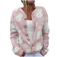 thumbnail image 2 of Up to 65 off!Lolmot Christmas Sweaters for Women Xmas Tree Snowman Santa Fun Patterns Cute Cardigans Merry Winter Button Down Knit Sweaters Outerwear, 2 of 3