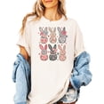 thumbnail image 2 of Retro Floral Bunnies Shirt for Women and Teens Girly Coquette Easter Bunny Tee Ivory Shirt Adult Medium, 2 of 5