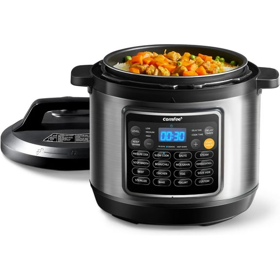 16 in 1 Electric Pressure Cooker Instant Multi Cooker Olla de Presion Non-Stick Pot Yogurt Maker Rice Cooker Sauté Steamer 8 Quarts Stainless Steel