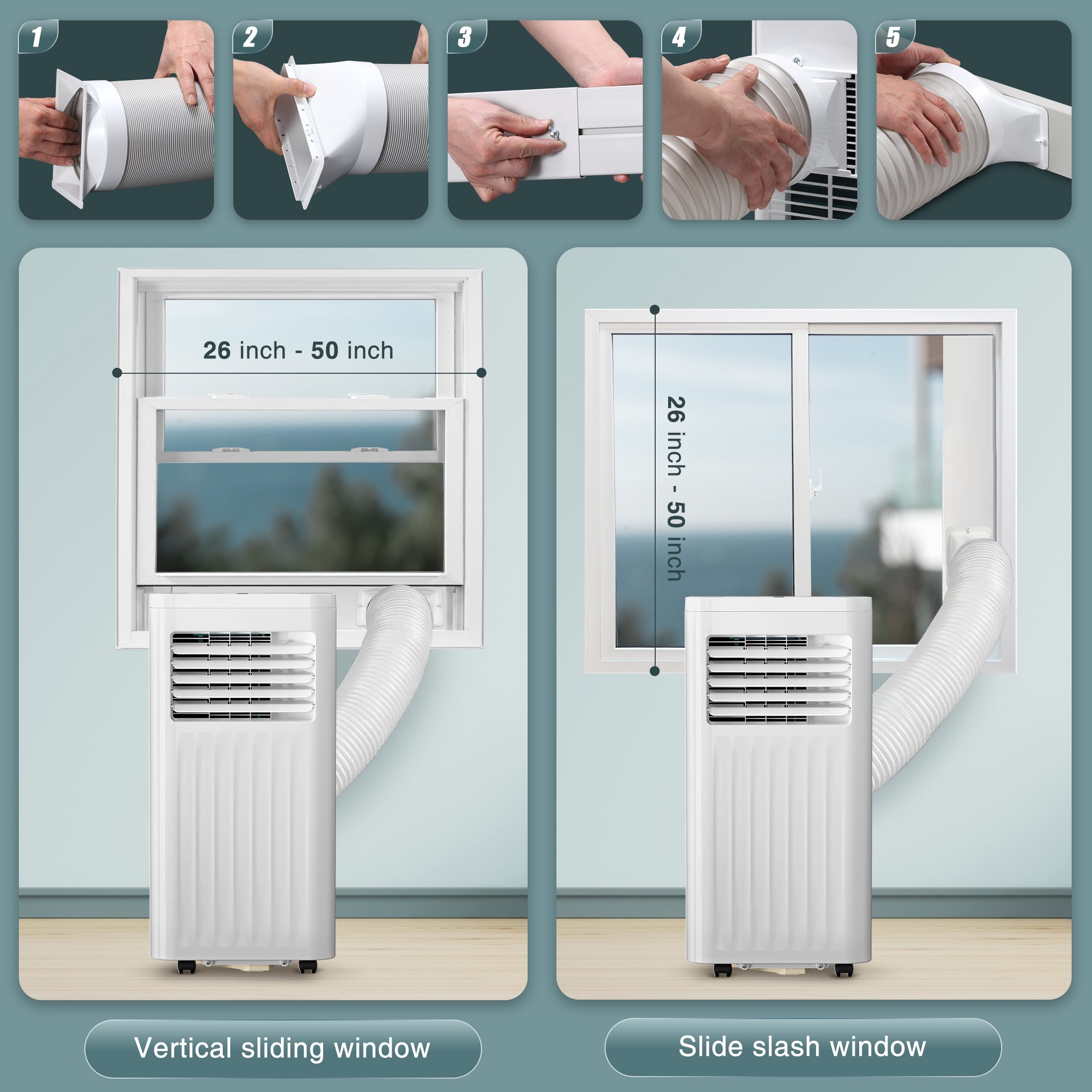 KISSAIR Portable Air Conditioners 8000 BTU 3-in-1 mode AC Unit, Dehumidifier & Fan with LED Screen/24H Timer/Remote Control for Home/Office/Apartments/Dorm
