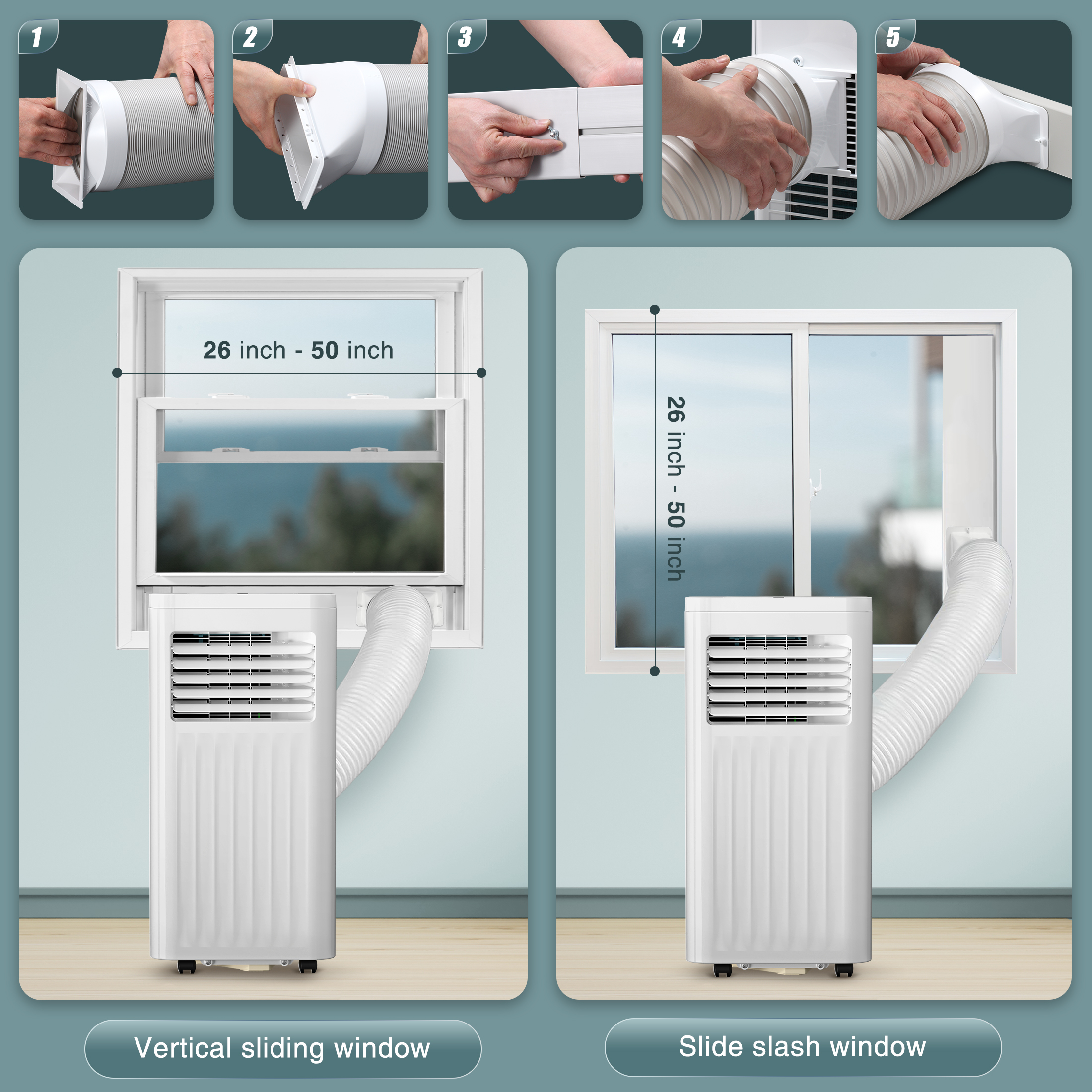Auseo 6,000BTU( 10,000BTU ASHRAE) Portable Air Conditioner, Dehumidifier, Fan, 3 in 1 AC with 24-Hour Timer - image 3 of 7
