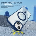 thumbnail image 3 of Transparent Magnetic Case Designed for Apple iPhone 14 Clear Magnetic Case for Rugged Shockproof Strong Magnetic Military Grade Drop Protection Phone Case for Apple iPhone 14, Navy, 3 of 6