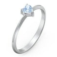thumbnail image 3 of Heart Birthstone Ring - Aquamarine (March), 3 of 6