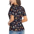 thumbnail image 3 of Honeii Colorful Mushrooms in Doodle Style Print Women's Classic V-Neck T-Shirt,Womens Fashion Tops,Stylish Everyday Top for Women, Casual Summer Spring Outfits Clothes-X-Large, 3 of 5