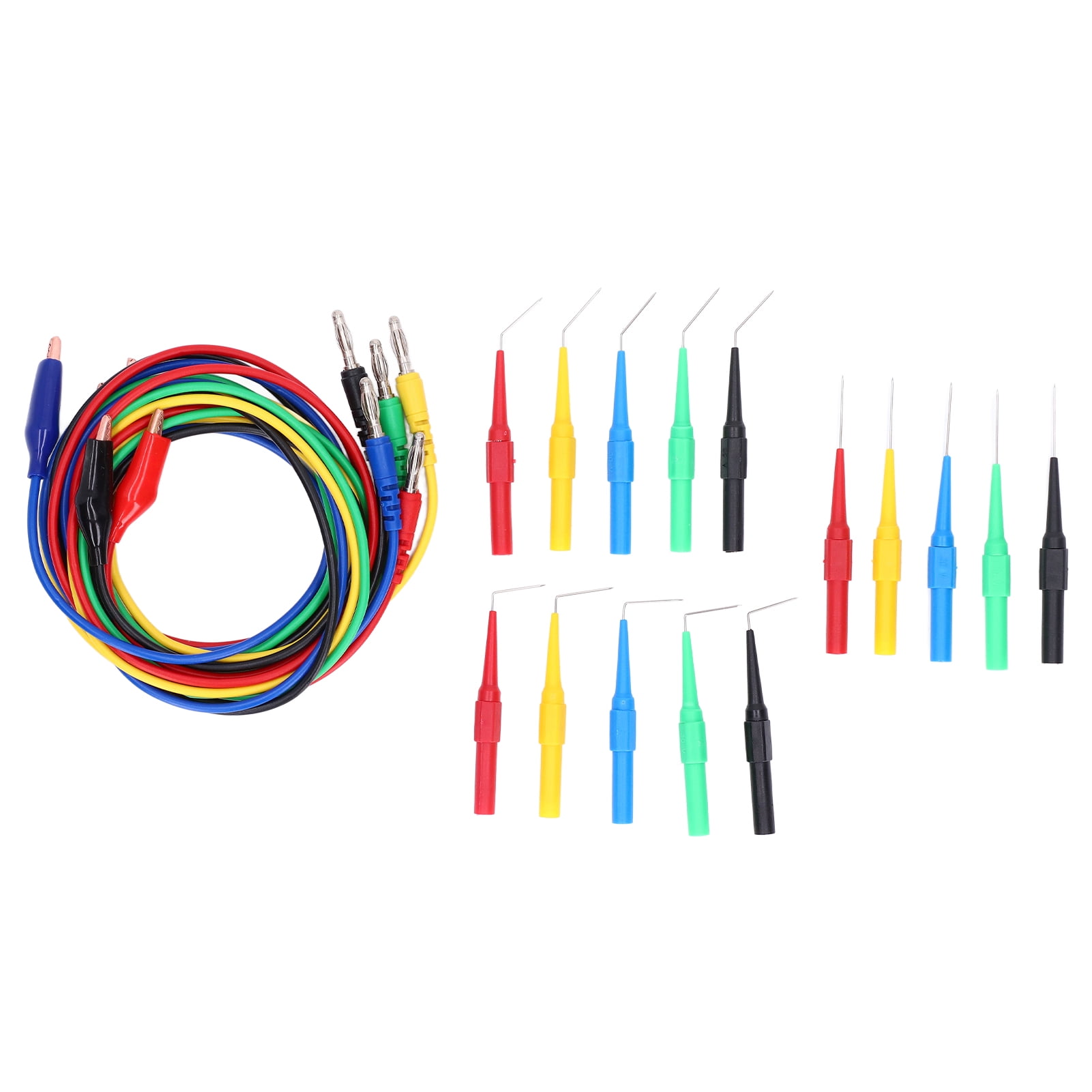 Multimeter Test Probe Kit, Nickel Plated Clips Complete 4mm Banana Plug Test Set Non Damage