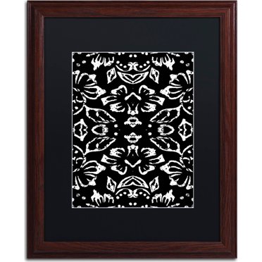 Trademark Fine Art "Black & White Pattern" Canvas Art by Color Bakery, Black Matte, Wood Frame