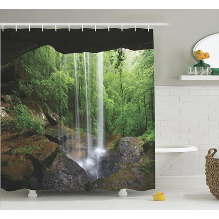 Natural Cave Decorations Shower Curtain Set Still Waterfall In The Natural Cave Decorations Shower Curtain Set Still Waterfall In The Forest Northern Alabama Habitat
