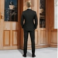 thumbnail image 6 of Luxury Men's 2 Piece Suit Classic Fit Slim Solid 2 Button Beads Crystal Party Wedding Tuxedo Suits Blazer Jacket Pants Set, 6 of 6