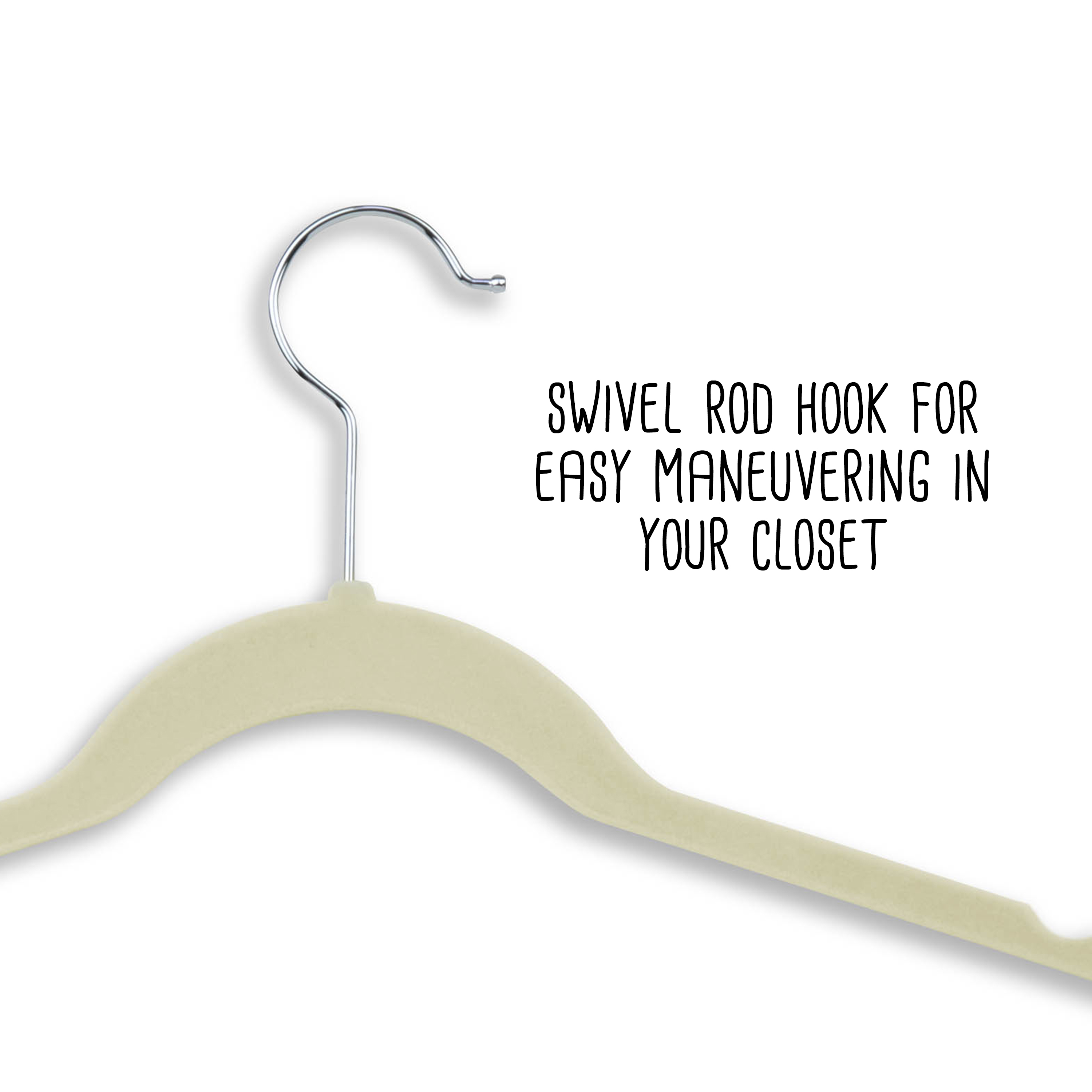 Honey-Can-Do Velvet Slim-Profile Suit Hangers, 20-Pack, White - image 3 of 6