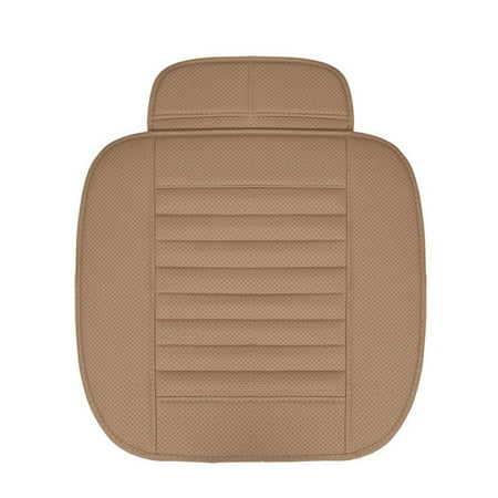 Front Seat Cushion Carpet Four Seasons Monolithic Car Front Seats Cover Non-Slip Protector Mat Bamboo Charcoal Cushion Coffee ()