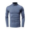 thumbnail image 4 of TOWED22 Mens Ribbed Slim Fit Knitted Pullover Casual Turtleneck Sweater(Blue,XL), 4 of 5