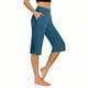 thumbnail image 1 of TaTaai Women's Side Slit Yoga Capri Pants High Waist 7/8 Length Stretchy Work Pants Non See Through Casual Lounge Bottoms Tummy Control Gym Gift, 1 of 7