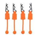 thumbnail image 4 of M Buder 4 Piezas 1/10 Clips para Carcasa de Coche RC Pines de Silicona Universales de Repuesto Modelo Accesorios para Automóviles de Control Remoto Color Naranja 12.0 cm, 4 of 9