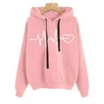 thumbnail image 2 of WEAIXIMIUNG Sweat à Rayures pour Femmes Grande Taille Pull Décontracté Imprimé à Manches Longues avec Capuche, 2 of 3