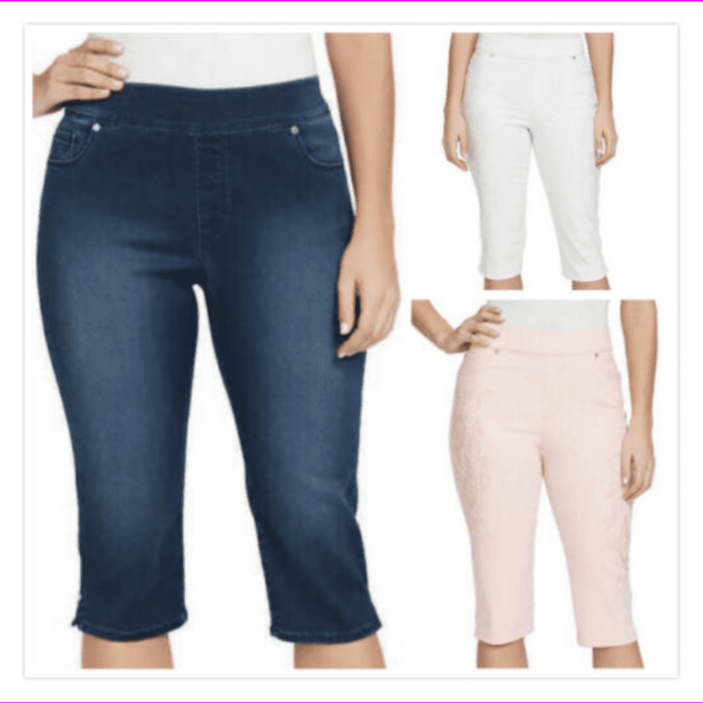 Plus Size Gloria Vanderbilt Avery Pull On Skimmer Capris