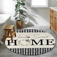 thumbnail image 4 of Farmhouse Home Round Area Rug 4 FT, Non Slip Indoor Outdoor Rug, Black Plaid Vintage Wood Grain Butterfly Washable Soft Circular Carpet Non-Shedding Floor Mat for Coffee Table Nursery Foyer Balcony, 4 of 8