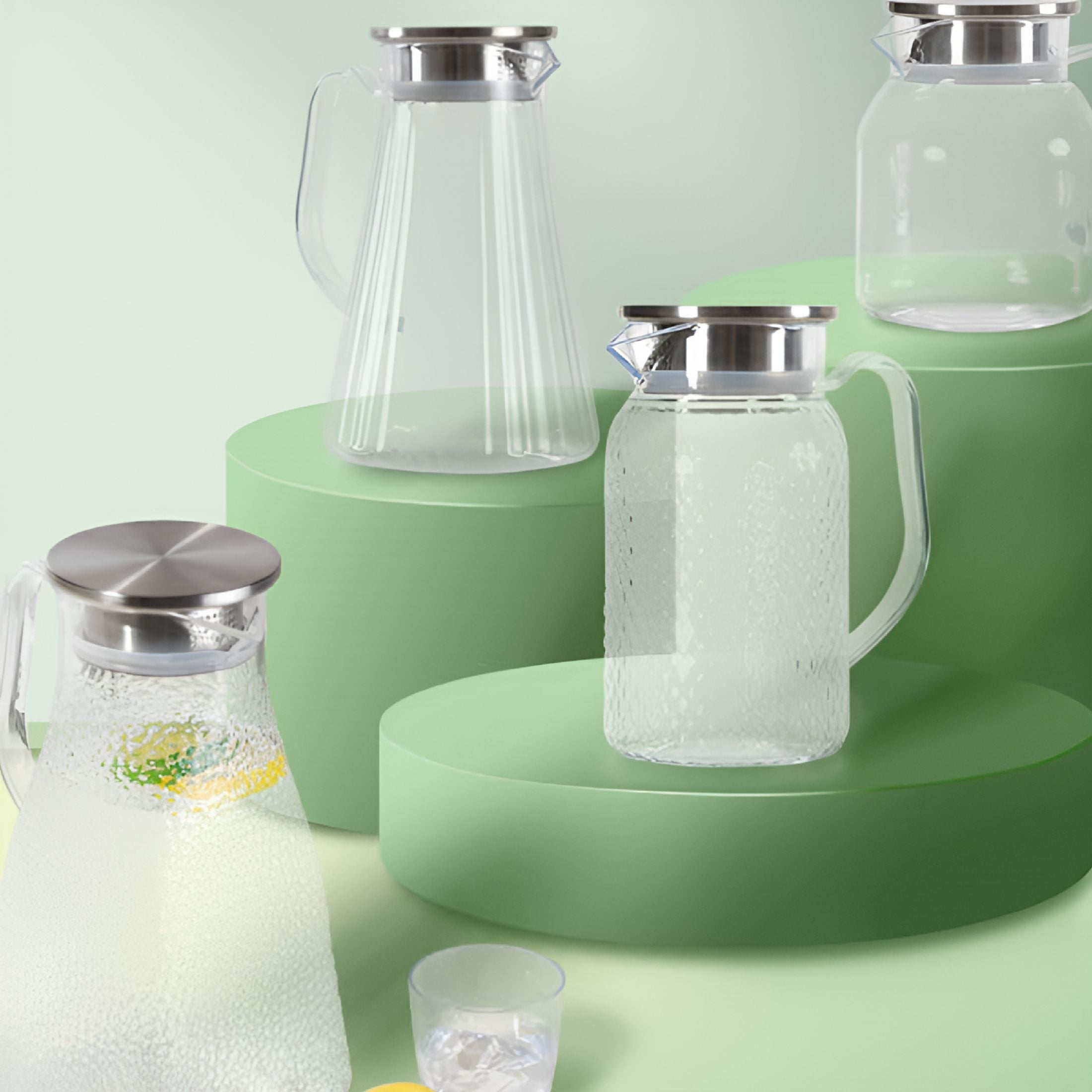 ACDANC Stainless Steel Water Bottles Tea Jug Glass Juice Pitcher Tea Pitcher 1 Gallon Pitchers Formula Mixing Pitcher