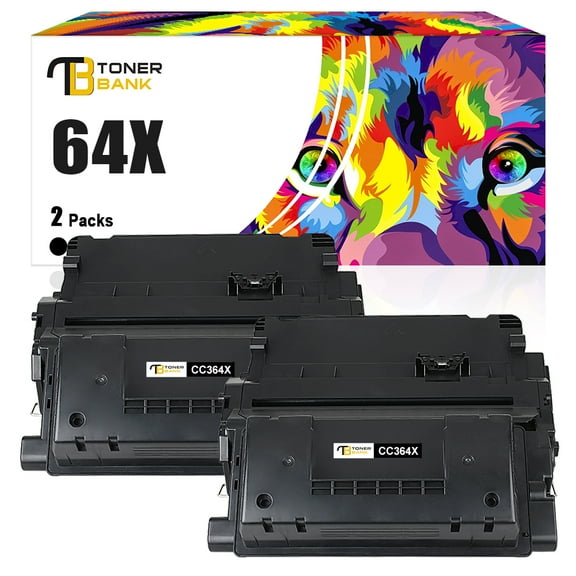 Toner Bank 2-Pack Compatible Toner Cartridge Replacement for HP CC364A LaserJet P4014 P4015n P4015x P4515n P4515x Printer Ink Black