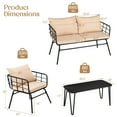 thumbnail image 3 of Costway 4PCS Patio Furniture Set Cushioned Sofa Loveseat Armrest Table Garden, 3 of 8