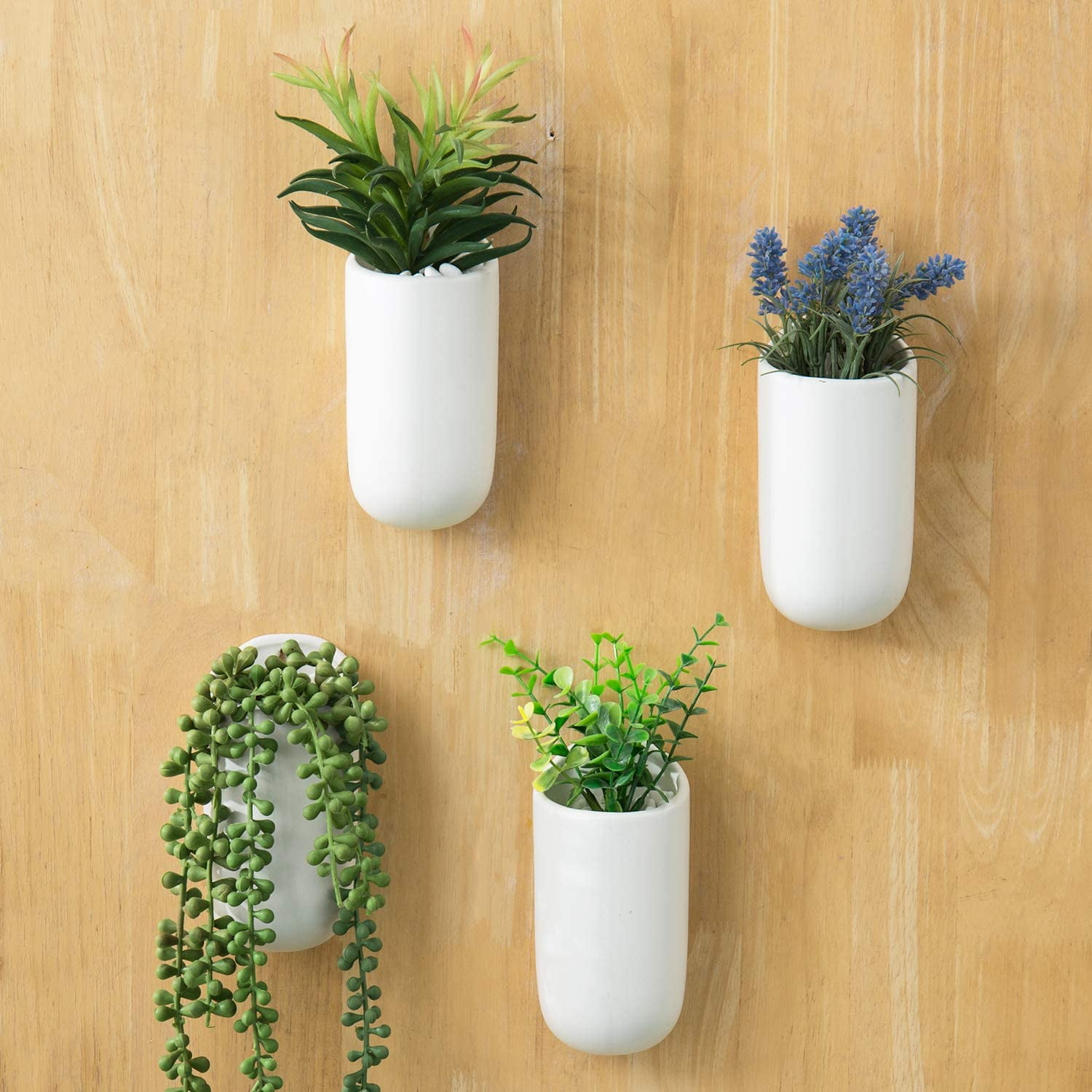 Artificial String of Pearls Plants in White Ceramic Wall-Hanging Plant –  MyGift