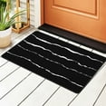 thumbnail image 2 of YFYANG 72"x48" Non-Slip Flannel Carpet Doormat, Living Room Bedroom Office Decorative Area Rugs, Indoor Black and White Abstract Wave Stripes Floor Mats, 2 of 7