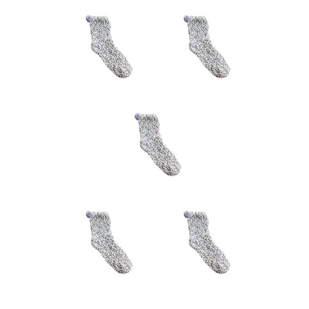 Guardurnaity Cake Sock Coral Fleece Calcetería Acogedor estilo japonés Pies Accesorios Candy Ropa de mujer Moda Dormir Gris claro Gris claro 5piezas