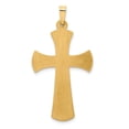 thumbnail image 4 of 14k Yellow Gold with Rhodium Hollow Hollow Polished Rhodium-plated Beaded Edge Cross Charm Pendant, 4 of 7