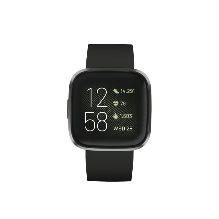 Fitbit Versa 2 Health & Fitness Smartwatch Black/Carbon - Walmart.com