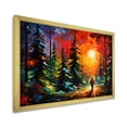 thumbnail image 2 of Designart "Sunset Silhouette Yellow and Green Forest" Floral Framed Wall Art Decor - Traditional Yellow Tree Pine Hallway Framed Wall Art Decor, 2 of 6