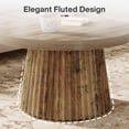 thumbnail image 7 of Finmind 31.5" Round Coffee Table with Fluted Base, Mid-Century Modern Farmhouse Accent Table for Living Room, Small Spaces, Apartment, Brown, 7 of 7