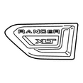 thumbnail image 2 of New Genuine Ford Ranger Fender Emblem XLT Black (2019-2020) OE KB3Z16720CB, 2 of 10
