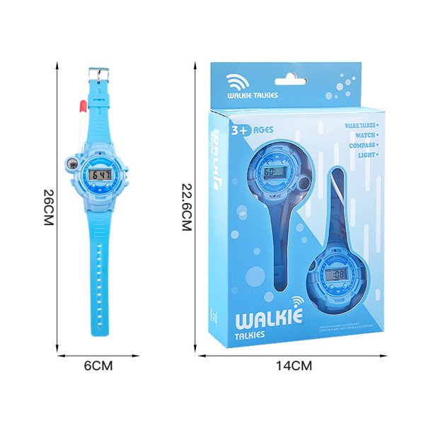 Walkie Talkie, Walkie Talkie para niños, Casa de juegos para niños Reloj Walkie Talkie Juguete de carga, Aventura al aire libre Camping Senderismo Juguete de regalo,Blue