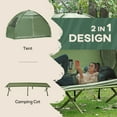 thumbnail image 2 of Single Person Camping Tent Cot Combo, 76" Portable Folding Off-Ground Bed with Carry Bag - Green Polyester Tent for Hiking & Backpacking, 2 of 10