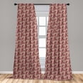 thumbnail image 5 of Vintage Curtains 2 Panels Set, Continuous Repetitive Nostalgic Pattern with Curly Motifs, Window Drapes for Living Room Bedroom, 56"W X 95"L, Pale Sepia Maroon, by Ambesonne, 5 of 5