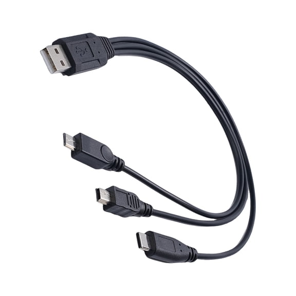 BQBQERT 3 in 1 Type C Tiny USB Small USB Fast Charging Cord Fast Charging USB Splitter Cable 30cm for Phones Tablets Cameras